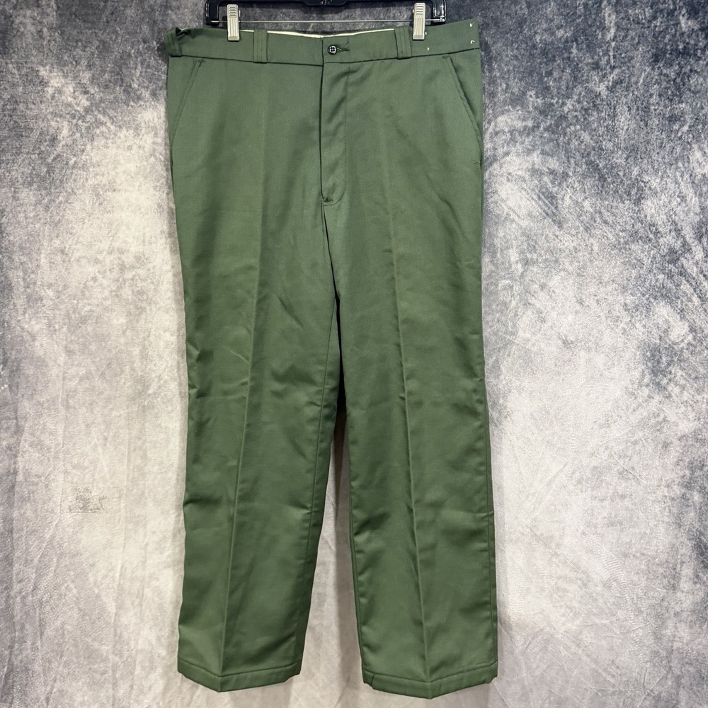 Vintage Fieldmaster Men’s 36x28 Green Work Pants Full Fit Perma Press USA Made